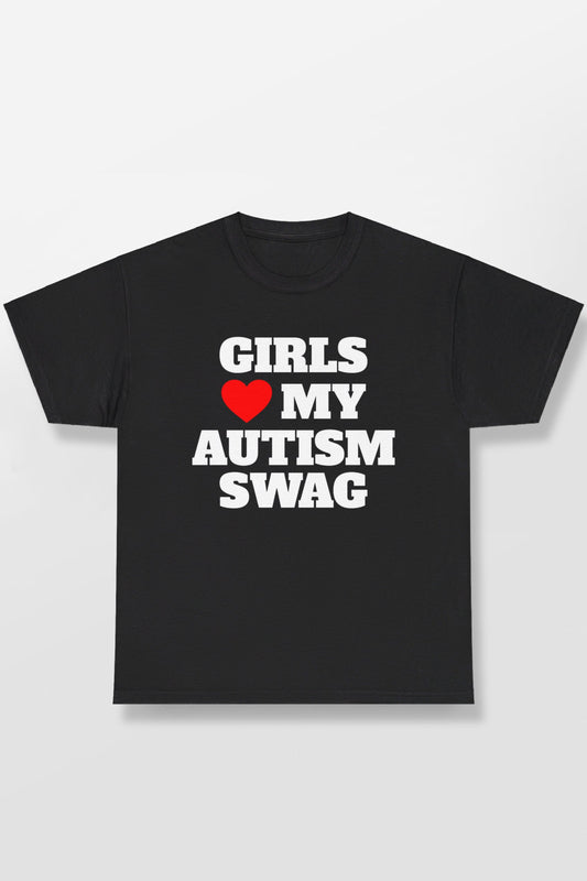 GIRLS HEART LOVE MY AUTISM SWAG SHIRT